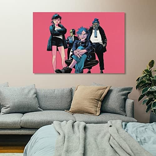 Fotuven England Rock Music Rock Gorillaz Poster Canvas Art Poster and Wall Art Imagine Imprimeu Modern Family Bedroom Decor