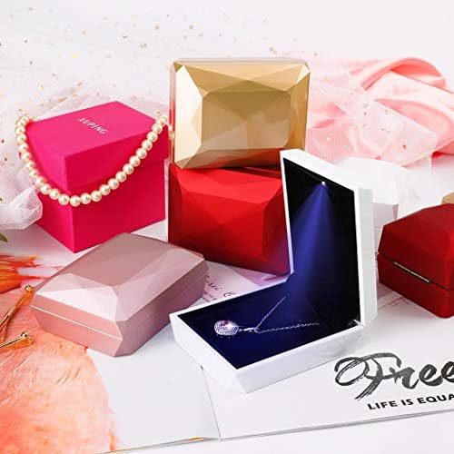 iSuperb LED pandantiv colier cutie brățară cutie cuplu bijuterii cutii cadou caz mic bijuterii Display pentru propunere logodna nunta Valentine ' s Day