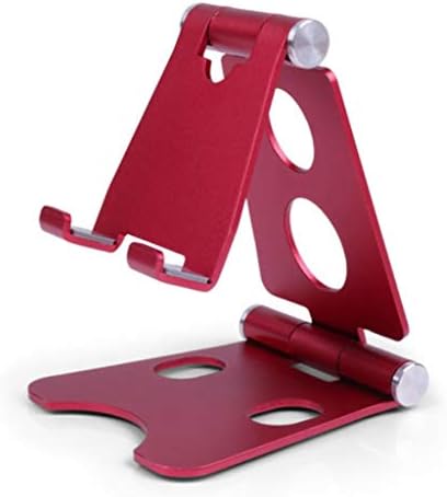 WPYYI mini pliabil Portabil cu mai multe unghiuri din aliaj de aluminiu telefon și tabletă suport pentru tablete, roșu
