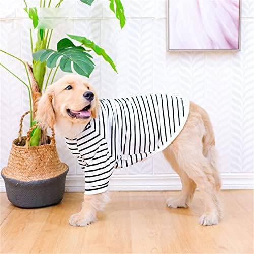 Vara subțire câini medii mari haine aurii Samoyed Stripe Pulover pentru animale de companie Black XS