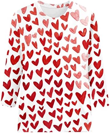 JJHAEVDY WOMENS Love Heart HankeerShirt Happy Valentine's Day Tricouri Grafică cu mânecă lungă Valentine Tops