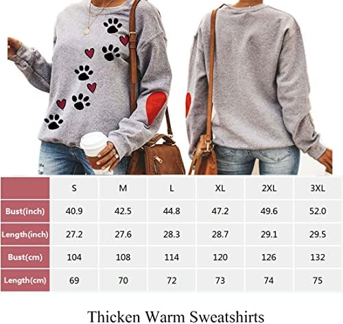 Vekline Dog Paw Graphic Print tricouri pentru femei femei scurte cu mânecă lungă pulovere love heart tops dog mamă pulovere