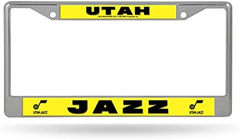 Rico Industries NBA Utah Jazz 12 x 6 Silver Chrome Frame W 'Decal Insert Car/Truck/SuV Accesoriu automat