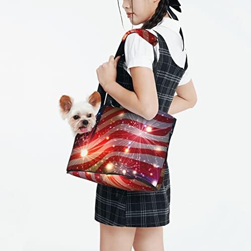 Soft Sided Travel Pet Carrier Tote Hand Bag Firework-American-Bright Portabil Mic Câine/Pisică Carrier Purse