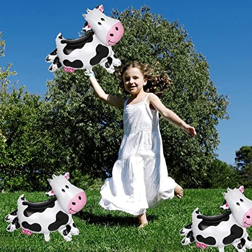 2buc vaca baloane vaca forma Mylar folie balon 1st ziua de nastere Barnyard ferma animale tema petrecere decoratiuni Consumabile animale baloane, ziua de nastere Baloane