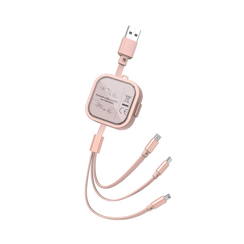 Cablu de încărcare multiplă Luxieo 3 în 1 Cablu de încărcare rapidă retractabilă cu cablu de încărcare multiplă cablu USB Cablu