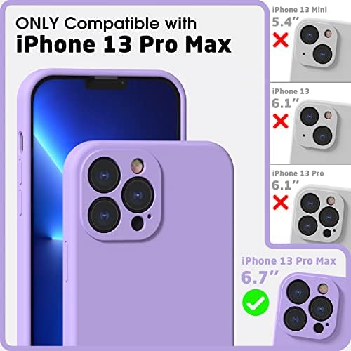 Abatku compatibil cu iPhone 13 Pro Max Carcasă 2021, cauciuc de gel de silicon lichid Acoperire completă [cu protecție a camerei]
