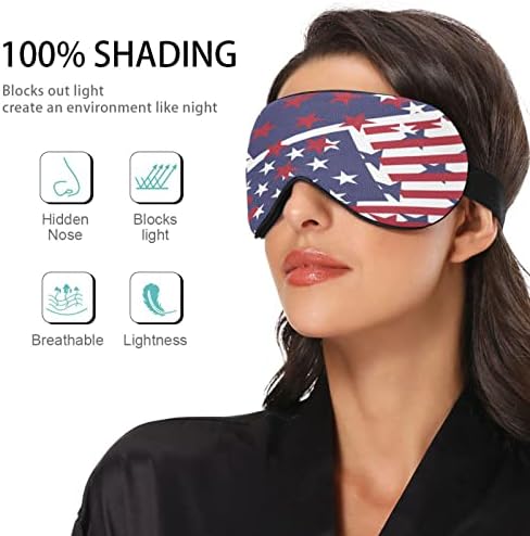 Flag American Xigua și stele Sleeping Eyes Masca cu curea reglabilă, Blackout Blackout Masca pentru ochi de somn confortabilă