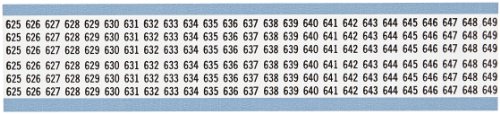 Brady WM-625-649-pânză de vinil Repoziționabilă PK, negru pe alb, card de marcare cu fir cu numere Consecutive