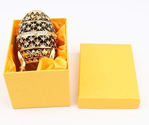 SEVENBEES Faberge Egg Collection cadou Breloc cutie cu Balamale Cutii de bijuterii pictate manual Cutii de bijuterii inel Hoder