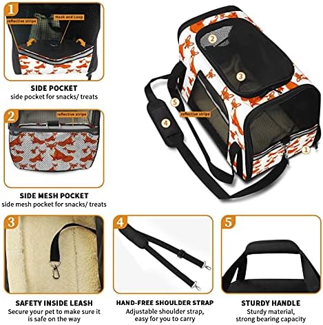 Pet Carrier Bag perspicace vulpi uita la tine Model portocaliu mic câine Cat pui moale-verso portabil Travel Bag