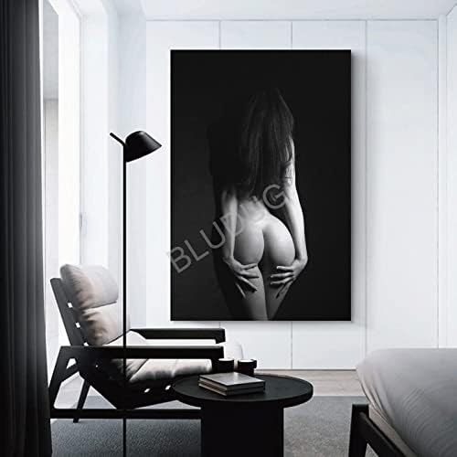 Bludug Sexy Girl Dormitor imprimat, Femeie senzuală Poster Butt, alb -negru Sexy Sexy Decor Canvas Picting Afstere și imprimeuri Imagini de artă de perete pentru living dormitor decor 24x36inch