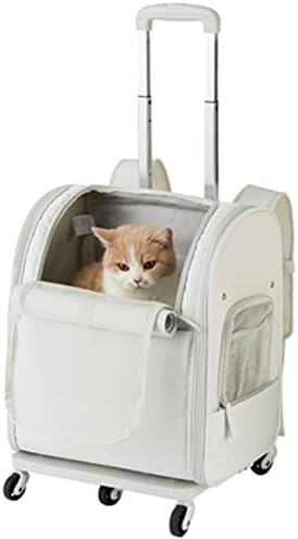 Geantă portabilă pentru cărucior pentru pisici și câini, spațiu mare, ecran din plasă respirabil, pernă pliabilă din spumă