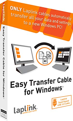 Cablu de transfer ușor Laplink | Include software de migrare PCMOVER și cablu USB 3.0 | Licență de o singură utilizare | Migrează
