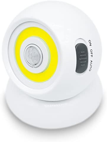 Senzor de mișcare a luminii de noapte, cu bază rotativă pentru utilizare în interior în baie, hol, cabină de croazieră, Alb