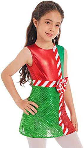 Aislor Kids Girls Xmas Christmas Moș Crăciun Claus Costum Prințesă Figura de patinaj pe gheață balet dance tutu rochie rochie