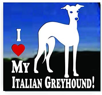 Îmi Place Meu Italian Greyhound Vinil Fereastra Câine Autocolant Decal