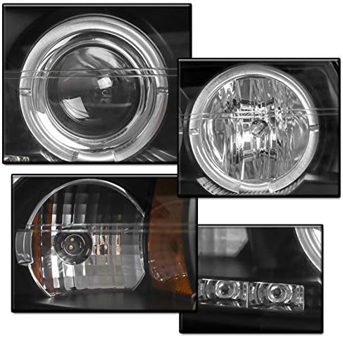 ZMAUTOPARTS Dual Halo LED Negru proiector faruri cu 6.25 alb LED DRL lumini pentru 2000-2005 Chevy Impala