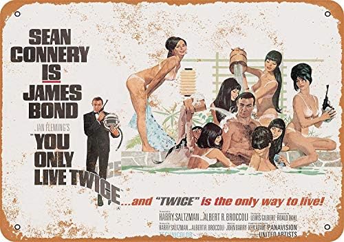 1967 James Bond You Live Only Twice de două ori 12 x 8 inci Retro Metal Tin Sign - Vintage Art Poster Plaque