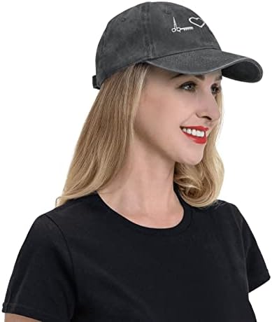 Șapcă de baseball reglabilă unisex cu coafură de coafură model de dragoste, de denim de denim, vopsit din denim pălărie de