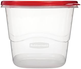 Rubbermaid TakeAlongs Pătrate Adânci Containere De Depozitare A Alimentelor, 7 Cupe, Nuanță Chili, 2 Pachete