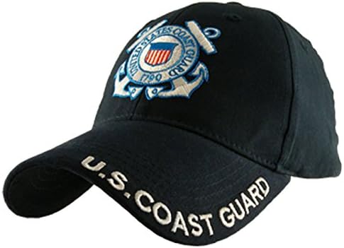Logo -ul Gărzii de Coastă din SUA cu capac de text, albastru bleumarin, o dimensiune se potrivește cel mai mult