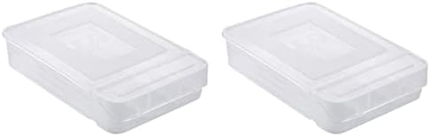2buc clar pentru containere dreptunghiulare bucătărie ou tava .x.x.cm capac frigider depozitare stivuibilă congelator acoperit
