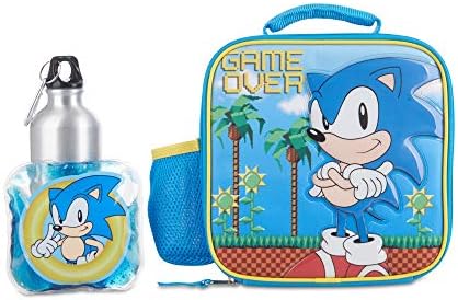 Ai Accesorii INNOVATIONS Sonic Lunch Box Set pentru băieți și fete, sticlă de apă din oțel inoxidabil cu clemă pentru carabină