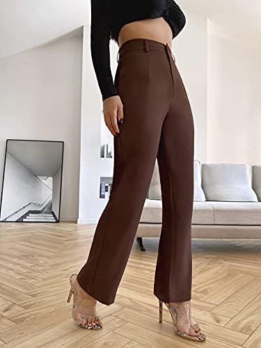 SweatyRocks femei elegante Talie mare solide pantaloni lungi pantaloni de birou
