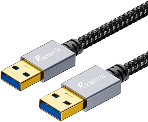 Ruaeoda cablu USB la USB 1.5 ft, USB 3.0 tată la bărbat tip A Pentru a introduce un cablu USB cu două fețe pentru Transfer