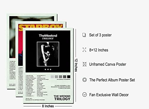 Un set de 3 afișe de pânză, poster poster de tip trilogie poster poster după ore, album estetic 2 piese set de piese, 8x12in