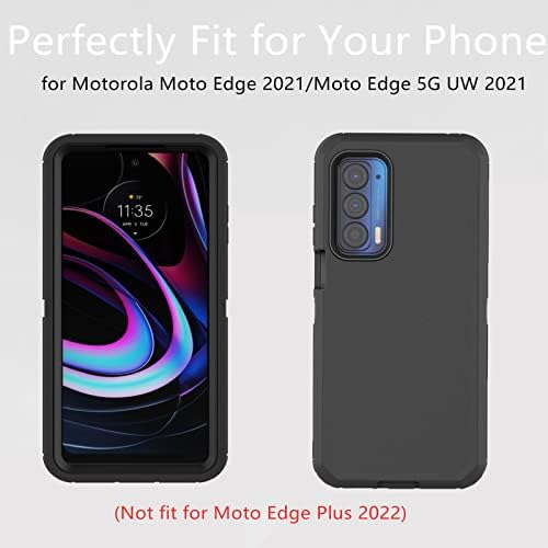 Pentru carcasă Motorola Moto Edge 2021, carcasă Moto Edge 5G UW, carcasă cu apărare grea, protecție împotriva șocurilor rezistente