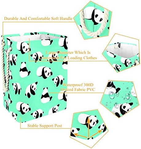 Inhomer Panda urs Vector fundal 300d Oxford PVC haine impermeabile împiedică coș mare de rufe pentru pături jucării de îmbrăcăminte