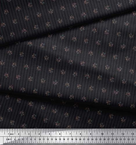 Soimoi Modal Satin Fabric Stripe & amp; Floral Shirting Fabric printuri de curte 42 Inch Wide