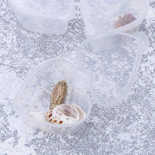Amosfun 100 buc 50ml PP containere cu capace pentru jello shot cupe lut mici în formă de inimă cutie cutii-plastic transparent