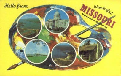 Salutări din, Missouri Postcard