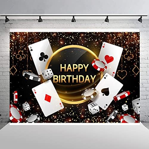 Ticuenicoa 7 euro 5ft Cazinou Ziua de naștere fundal Las Vegas Cazinou Noapte bărbați La Mulți Ani fotografie fundal Zaruri