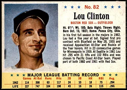 1963 Post Cereale 82 Lou Clinton Boston Red Sox NM Red Sox