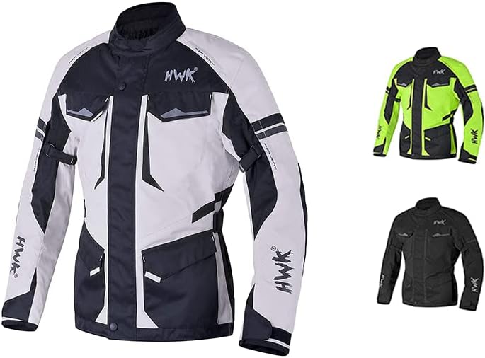 Jachetă de motocicletă HWK pentru bărbați aventură / turism cu țesătură textilă Cordura pentru călărie cu motocicleta și armură