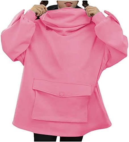 Glugă pentru femei pulovere de pulovere desăvârșită cu glugă cu glugă cu hanorac cu buzunar frontal mare