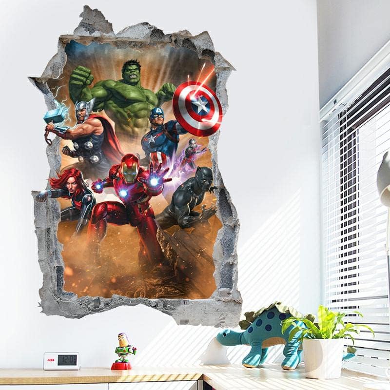 CATCOQ Superhero autocolante de perete Avengers DIY decalcomanii de perete detașabile autocolante Decor pentru Băieți Fete