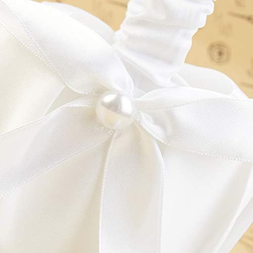 FRLAL Elegant Bow Flower Girl cos de nunta cu perle de nunta cos de flori pentru petrecerea de nunta de zi cu zi