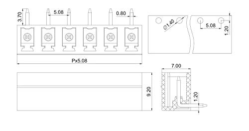 Kf2edg15r-5.08 mm Pitch 10a conector conectabil PCB Terminal bloc conector Electric 300V/10A 50buc