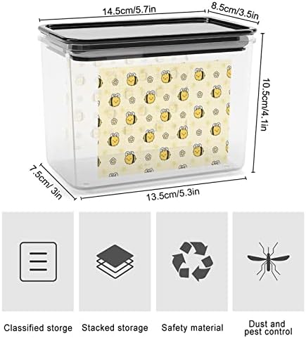 Containere drăguțe de depozitare a albinelor și florilor cutie de Plastic transparentă cu capace coșuri reutilizabile pentru