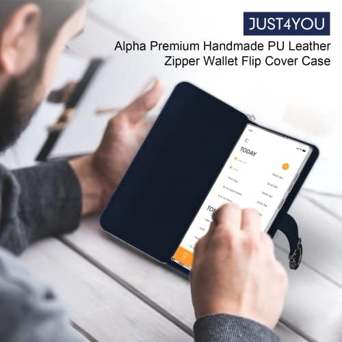 JUST4YOU Galaxy S22 Ultra fermoar portofel caz cu curea Card titularul Premium PU piele Flip Cover Folio caz CS_FC_ZW_GS22U_NY