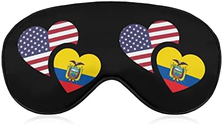 Ecuador SUA Flag Print Masca pentru ochi Blocarea luminii Masca de somn cu curea reglabilă pentru călătoria Shift Shift