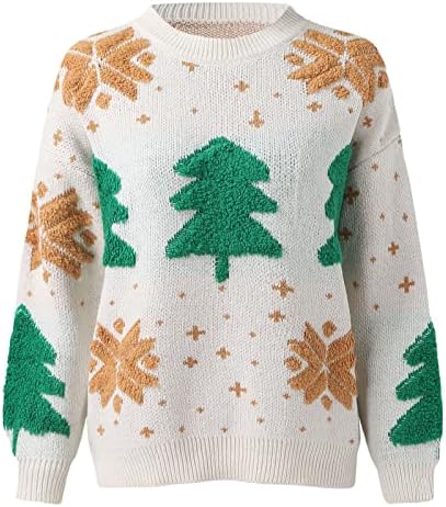 Pulovere de Crăciun fericit pentru femei cu gât scurt cu mânecă lungă Model de Crăciun Model zilnic Casual pulover pulover