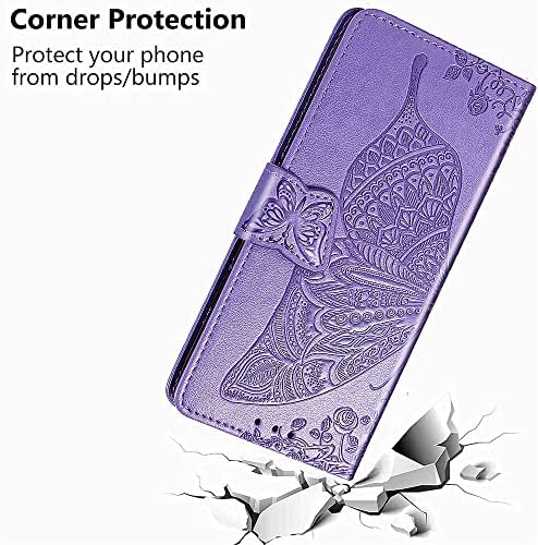 Ropigo pentru Samsung Galaxy S23 5g portofel caz, relief fluture Premium PU piele [Kickstand] [sloturi pentru carduri] [curea