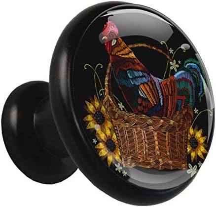 Lagerery Dresser butoane Rooster floarea-soarelui sertar butoane Crystal Glass butoane 4buc culoare proiectat rotund butoane