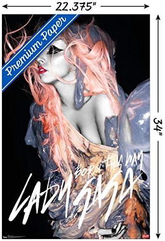 Tendințe Internaționale Lady Gaga - Poster de perete de păr portocaliu, 22.375 x 34, versiune premium neframată